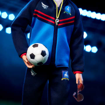 Barbie Signature Ted Lasso Collectible Doll Wearing Blue AFC Richmond Tracksuit - Image 4 of 6