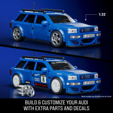 Mattel Brick Shop Hot Wheels Audi Avant RS2 Building Toy Kit (253 Pieces), For Collectors
