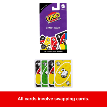 UNO Add-On-Packs Stack Pack Card Game For Kids, Family & Game Nights, Travel, Camping & Parties