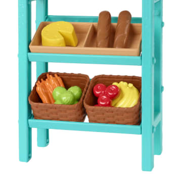 Barbie Farmers Market Playset, Barbie Doll (Blonde), Market Stand, Register, Vegetables, Bread, Flowers & More, 3 & Up