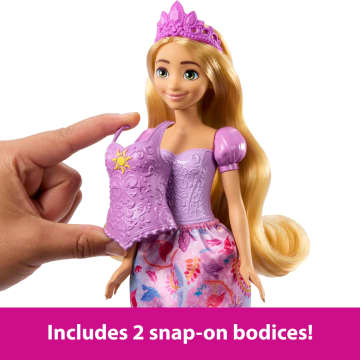 Disney Princess 2-in-1 Stories Rapunzel Fashion Doll With 2 Snap-On Bodices, 2 Skirts & 9 Accessories - Image 3 of 6