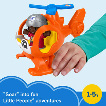 Fisher-Price Little People Helicopter Toy & Pilot Figure Set For Toddlers, 2 Pieces - Image 2 of 6