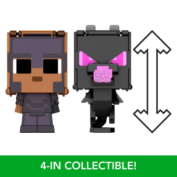 Minecraft Flippin’ Figs 2 Pack Action Figures, 2-in-1 Fidget Play, 3.75-inch Sunny & Ender Dragon
