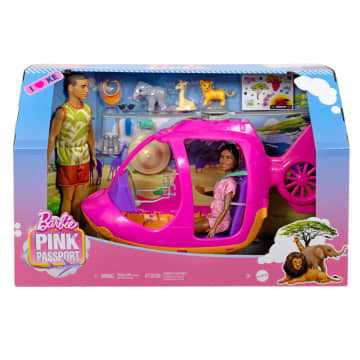 Barbie Pink Passport Kenya Adventure Dolls & Playset With Toy Helicopter & 9 Accessories - Imagem 6 de 6