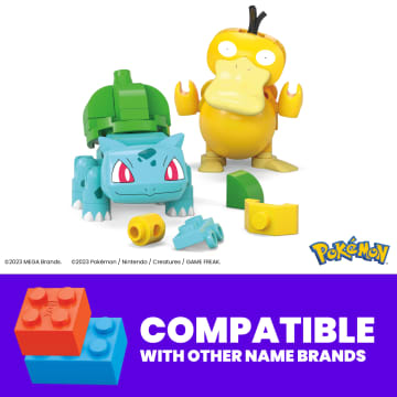 MEGA Pokémon Bulbasaur & Psyduck Building Toy Kit, 2 Action Figures (63 Pieces) For Kids - Image 2 of 6