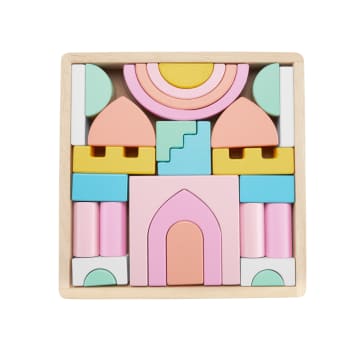 Fisher-Price  Coffret Château de Blocs en Bois, 28Éléments en Bois - Imagem 5 de 6