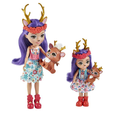 Enchantimals Danessa & Danetta Deer Sister Dolls (6-in & 4-in) & 2 Animal Figures - Image 3 of 6