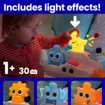 MEGA Bloks Fisher- Price Rise & Snooze Night Light Sensory Block Toy (30 Pieces) For Toddler - Image 4 of 6