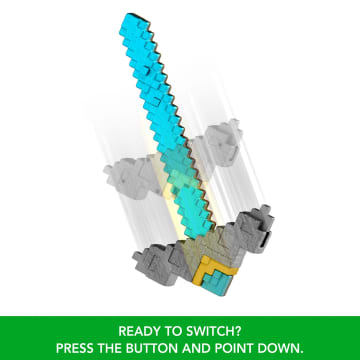 Minecraft Command Toy Minecraft Click and Switch Sword and Pickaxe Role-Play 2-in-1 Toy ...