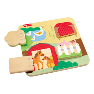 Fisher-Price Wooden Farm Animal Board Busy Activity Toy For Baby & Toddler, 1 Wood Piece - Imagen 6 de 6
