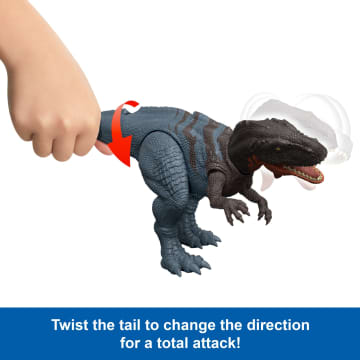 Jurassic World Rebirth Wild Roar Abelisaurus Dinosaur Toy, Tail Controlled Attack Chomp & Sound - Imagen 4 de 6