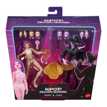 Netflix K-POP DEMON HUNTERS RUMI フィギュア２体 K-Pop Demon Hunters Figura de Ação Pacote 2 - Rumi e Jinu 6 polegadas