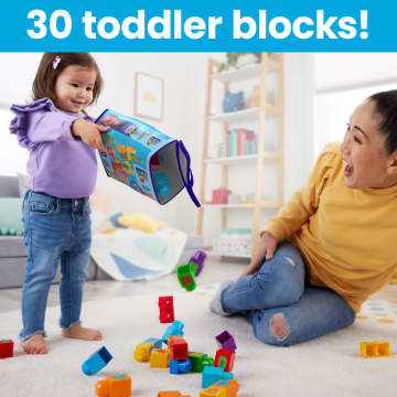 MEGA Bloks Fisher-Price ABC Building Bag Block Toy With Storage (30 Pieces) For Toddler - Image 5 of 6