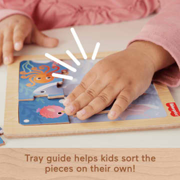 Fisher-Price Wooden Jigsaw Puzzle Ocean Sea Theme For Toddlers & Preschool Kids, 9 Wood Pieces - Image 7 of 10
