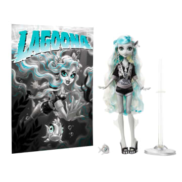 Monster High Reel Drama Doll With Posters, Lagoona Blue in Black And White