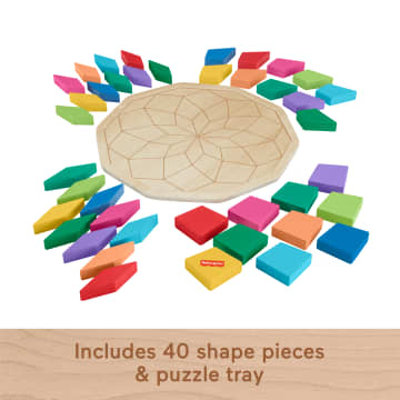 Fisher-Price Wooden Mandala Geometric Puzzle For Toddlers & Kids, 40 Wood Pieces - Imagem 5 de 6