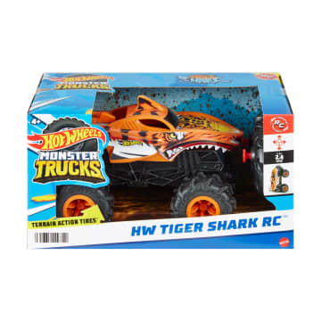 Hot Wheels RC Monster Trucks HW Tiger Shark RC in 1:24 Scale, Remote-Control Toy Truck - Imagem 6 de 6