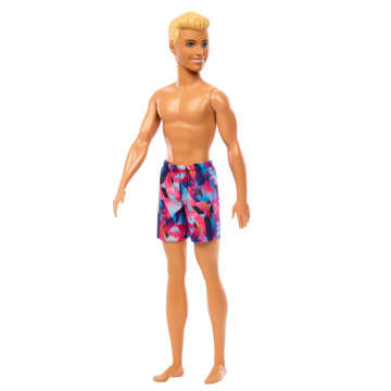Beach Ken Doll With Blond Hair Wearing Purple Swimsuit