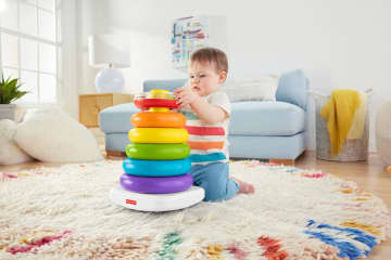 Fisher-Price Giant Rock-A-Stack Baby Toy, Ring Stacking Toy For Infants And Toddlers, 14+ Inches Tall