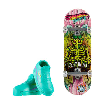 Hot Wheels Skate Veículo de Brinquedo Skateboard SKELETON SLUDGE™ com Tênis