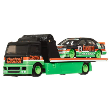 Hot Wheels Collector Veículo de Brinquedo Caminhão de transporte Fleet Flyer e Nissan Skyline 2000 GT-R LBWK