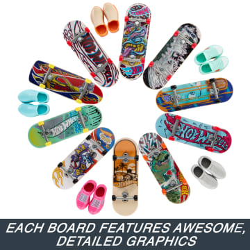 Hot Wheels Skate Fingerboards, Set Of 10 Finger Skateboards With 5 Pairs Of Removable Skate Shoes (20 Pieces Total) - Image 4 of 6