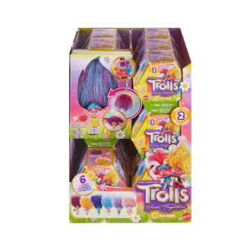 Dreamworks Trolls Band Together Rainbow Pom Poms Keychains With Surprise Mini Doll, Rainbow Series 1