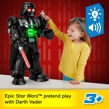 Imaginext Star Wars Darth Vader Bot 2+ Ft Toy, Lights Sounds & Stormtrooper Character Key - Imagen 2 de 6