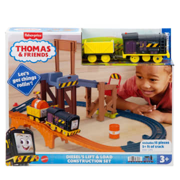 Thomas & Friends Diesel's Lift & Load Construction Set, Motorized Toy Train With Track & Cargo - Image 6 of 6