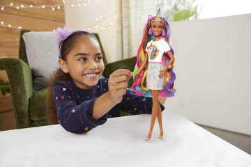 Barbie Fantasy Hair Fashion Doll With Colorful Brunette Hair, Accessories And Clothes - Image 2 of 6