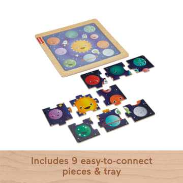 Fisher-Price Wooden Jigsaw Puzzle Space Theme For Toddlers & Preschool Kids, 9 Wood Pieces - Imagem 10 de 11