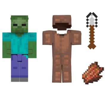 Minecraft-Zombie Diamond Level-Figurine Articulée 14Cm et Accessoires