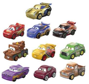 Disney And Pixar Cars Mini Racers Derby Racers Series 10-Pack, Collectible Compact Movie Vehicles