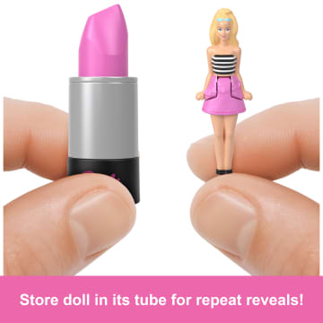 Barbie Mini Barbieland Fashionistas Dolls, 1.5-Inch Dolls in Lipstick Tube, Surprise Reveal - Image 5 of 6