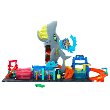Hot Wheels City Pista de Brinquedo Lava-Rápido Mega Tubarão