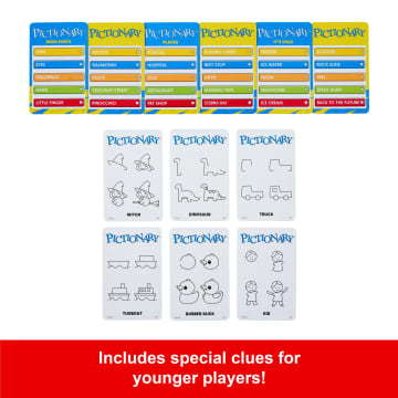 Pictionary Family Board Game For Kids, Adults And Game Night With Erasable Boards And Markers