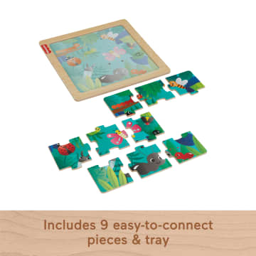 Fisher-Price Wooden Jigsaw Puzzle Jungle Theme For Toddlers & Preschool Kids, 9 Wood Pieces - Imagen 9 de 10