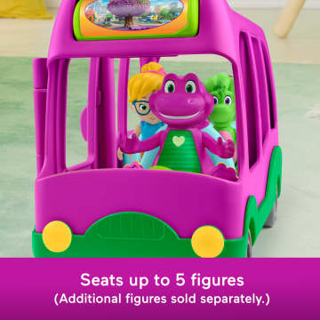 Fisher-Price Barney's World Adventure Bus Push-Along Toy & Barney Figure For Kids, 2 Pieces - Image 5 of 6