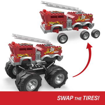 MEGA Hot Wheels 5-Alarm Fire Truck Monster Truck Building Set With 1 Figure (284 Pieces) - Image 4 of 6