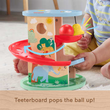 Fisher-Price Wooden Treehouse Ball Run Baby & Toddler Toy, 2 Wood Pieces - Image 3 of 6