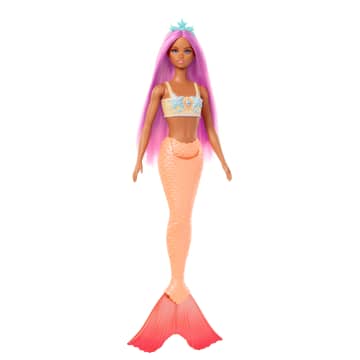 Barbie Mermaid Doll With Pink Hair, Soft Orange Tail And Headband Accessory - Image 2 of 6