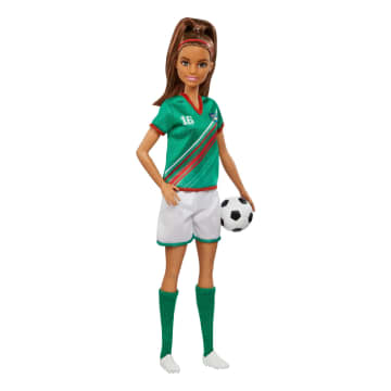 Barbie Soccer Doll, Brunette, #16 Uniform, Soccer Ball, Cleats,  Socks, 3 & Up - Image 2 of 6