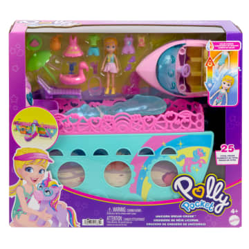 Polly Pocket Unicorn Dream Cruise Playset, Portable Boat With 1 Doll, Water Play And Color Change Accessories, 23 Total Pieces - Image 6 of 6