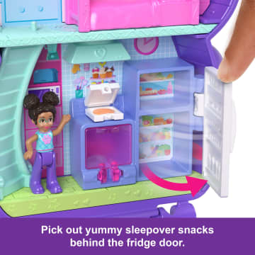 Polly Pocket Sleepover Puppy Compact Playset With 1 Micro Doll And Pet Dogs, Travel Toy With Food & Styling Accessories - Image 4 of 6