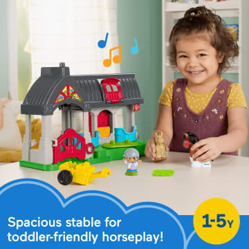 Fisher-Price Little People Friendly Horses Stable Toddler Playset With Sounds, 6 Play Pieces - Imagem 2 de 6