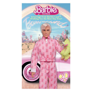 Barbie The Movie Ken Collectible Doll, Ryan Gosling As Ken Wearing Pink Jumpsuit With “B” Detail - Imagen 6 de 6