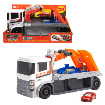 Matchbox Action Driver Tow & Repair Truck With 1:64 Scale Car