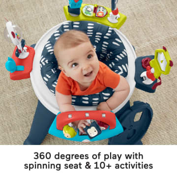 Fisher-Price 3-In-1 Spin & Sort Infant Activity Center And Toddler Play Table, Navy Dashes - Image 5 of 6