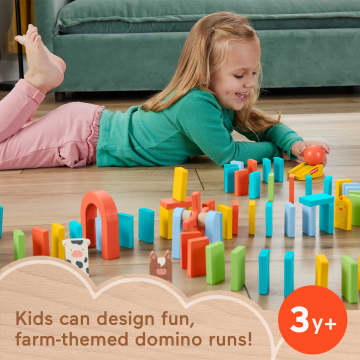 Fisher-Price Wooden Domino Run Playset, Preschool Building Game, 72 Wood Pieces - Image 2 of 6