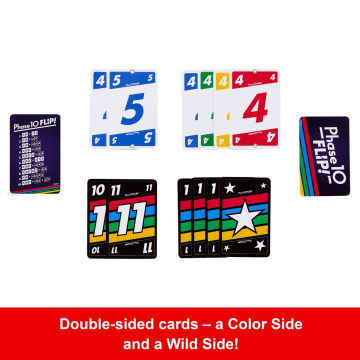 Phase 10 Flip Card Game, Classic Family Card Game With Double-Sided Cards For 2-6 Players - Image 3 of 6